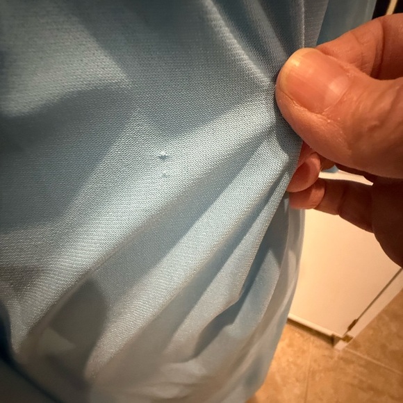 Ice Silk Blue Women's Dress ruffle sleeve dress. Size medium. - Picture 4 of 8